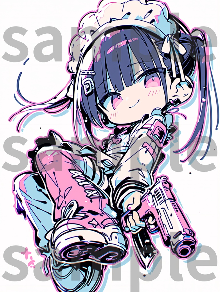 メイド×銃_(色違い３枚)