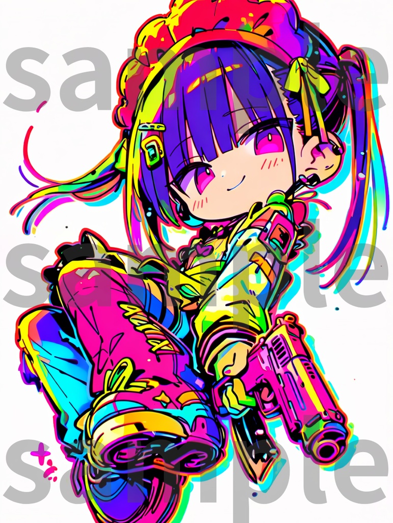 メイド×銃_(色違い3枚)