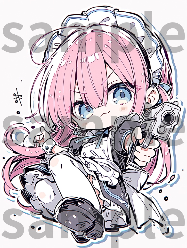メイド×銃_ピンク3