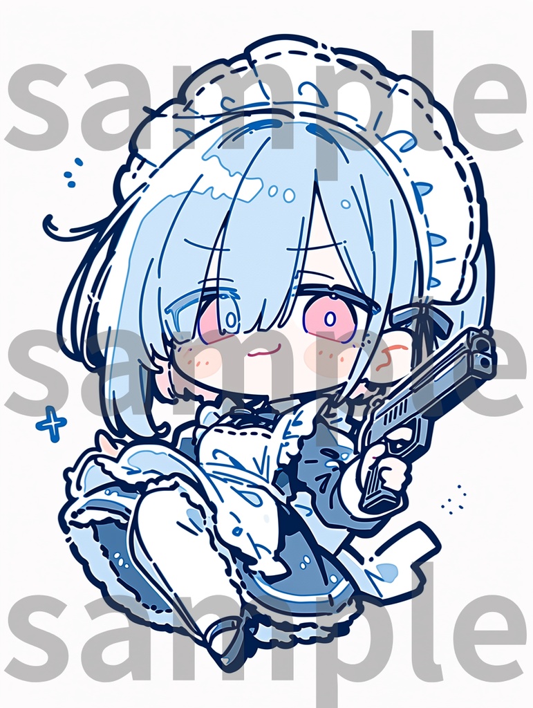 メイド×銃_水色ちゃん