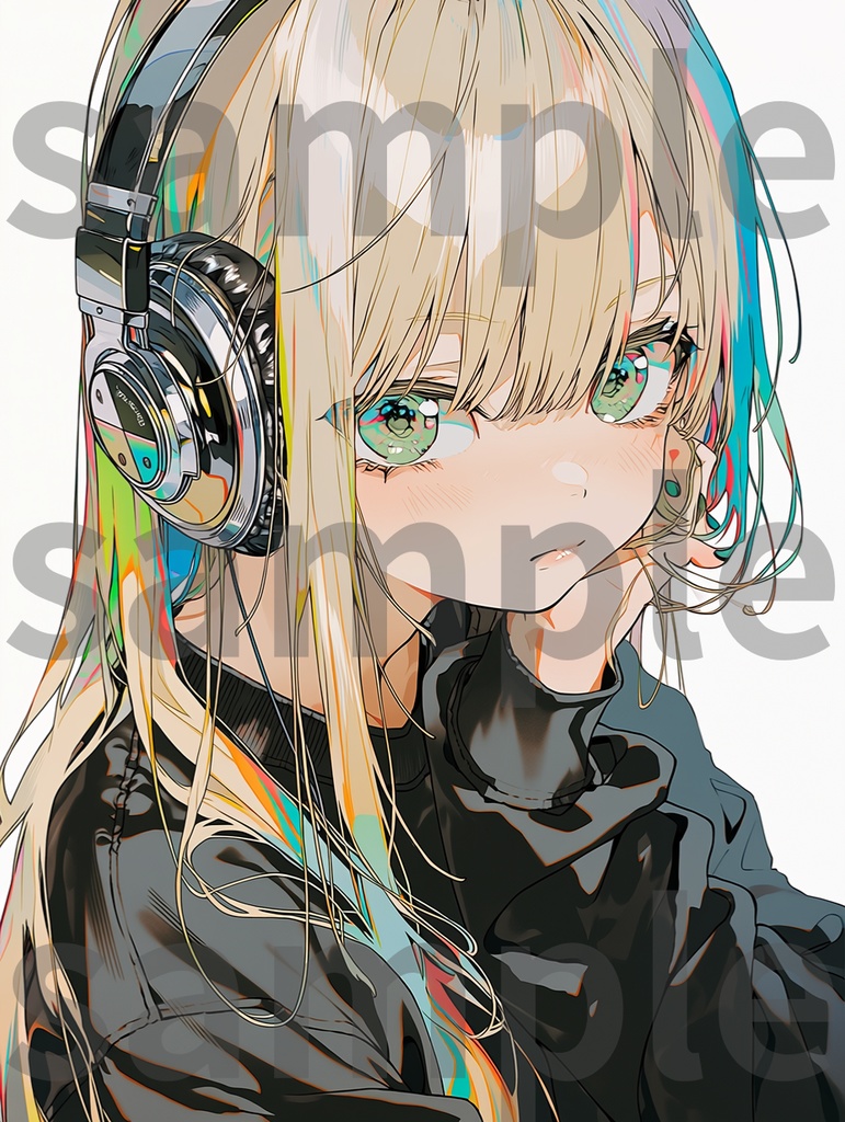 金髪_ヘッドフォン