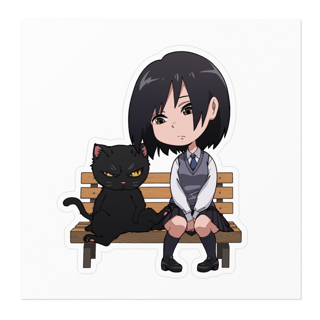 猫とJKステッカー