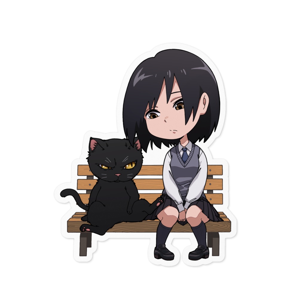猫とJKステッカー