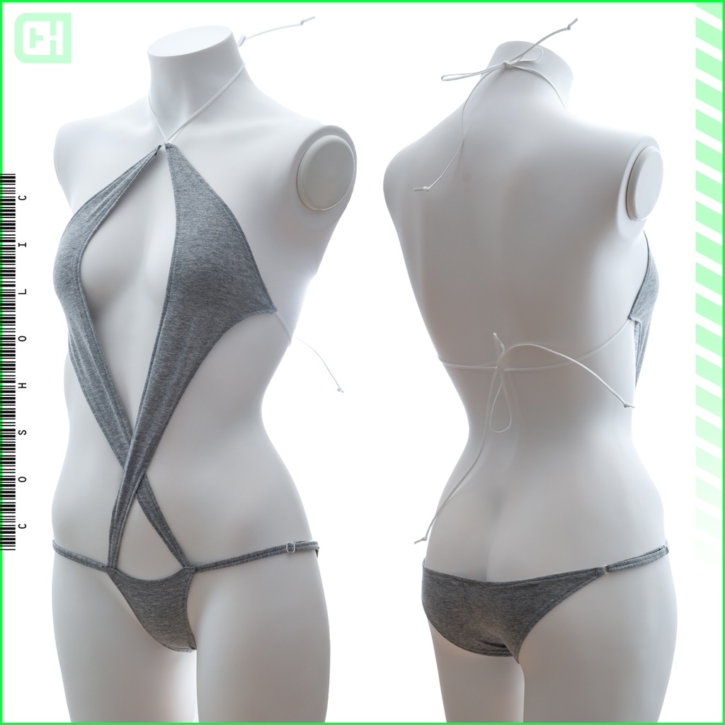 コスホリック+PredatorRatコラボ グレーコットングラビア水着ワンピースタイプ