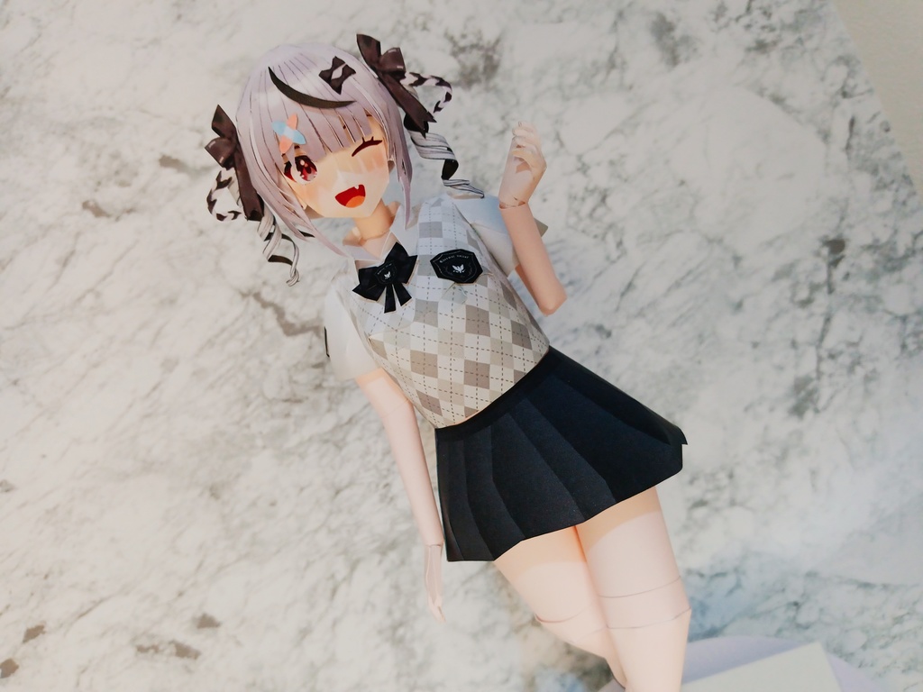 ペーパークラフト【無料DL】沙花叉クロエ(ホロライブ) お顔のみサンプル