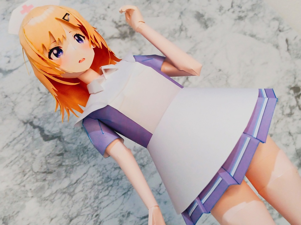 【展開図】過保護な看護師ちゃん カスタムペーパーフィギュア ナース半袖