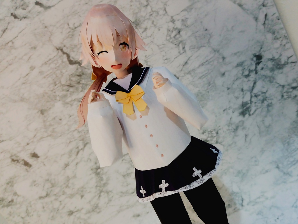 ペーパークラフト【無料DL】阿慈谷ヒフミ(ブルーアーカイブ) お顔のみサンプル