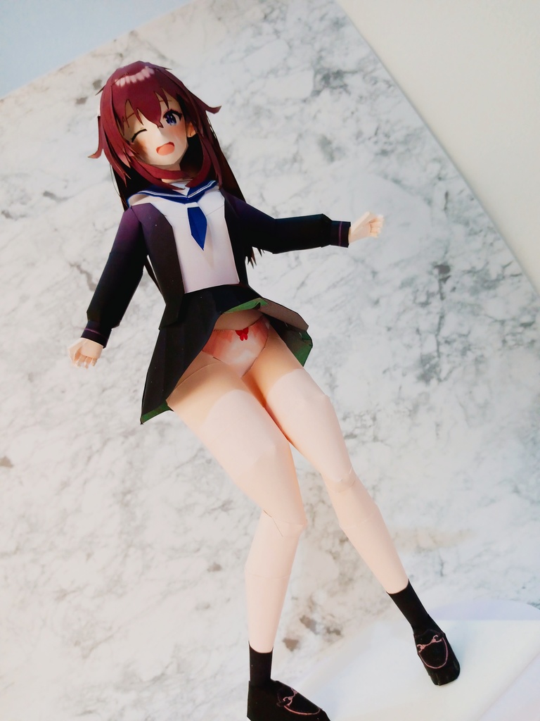 ペーパークラフト【無料DL】オリジナル美少女フィギュア お手軽着せ替えちゃん