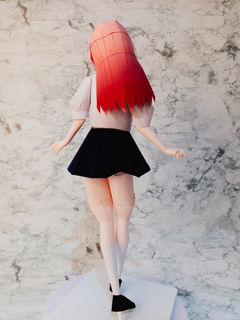 ペーパークラフト【無料DL】オリジナル美少女フィギュア メガネも脱着ちゃん