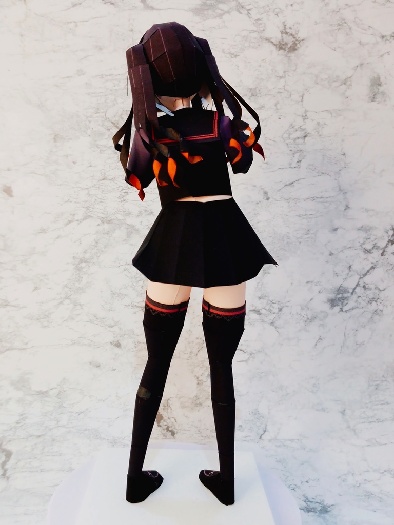 ペーパークラフト【無料DL】竈門禰豆子(鬼滅の刃)ツインテVer 美少女フィギュア