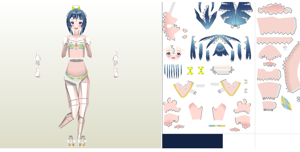 ペーパーフィギュア【無料DL】八奈見杏菜(負けヒロインが多すぎる!) 美少女フィギュア