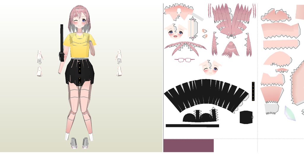 ペーパーフィギュア【無料DL】天乃リリサ 私服Ver(2.5次元の誘惑) 美少女フィギュア