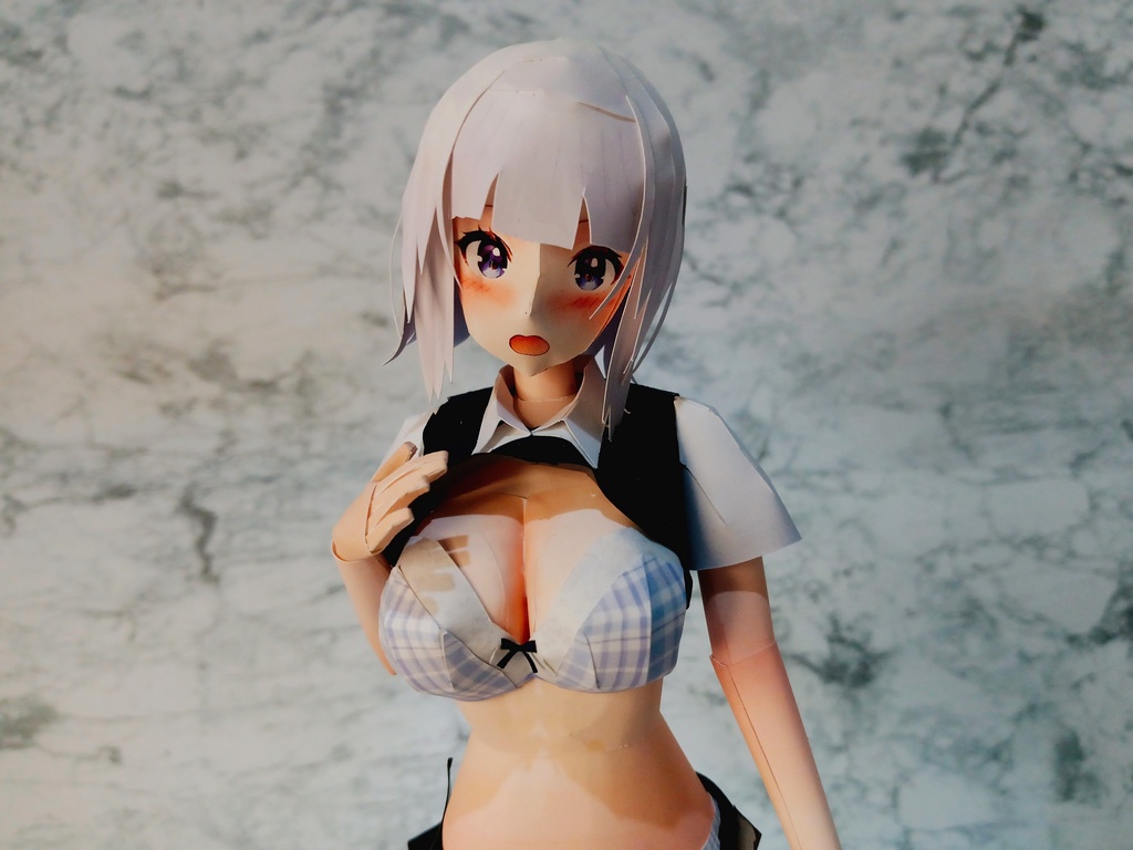 ペーパーフィギュア【無料DL】オリジナル美少女フィギュア どこまで豊かちゃん