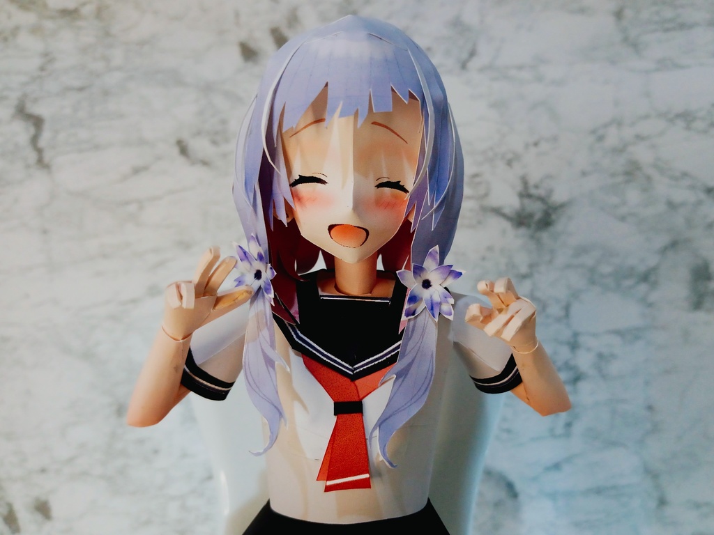 ペーパーフィギュア【無料DL】オリジナル美少女フィギュア にっこりWピースちゃん