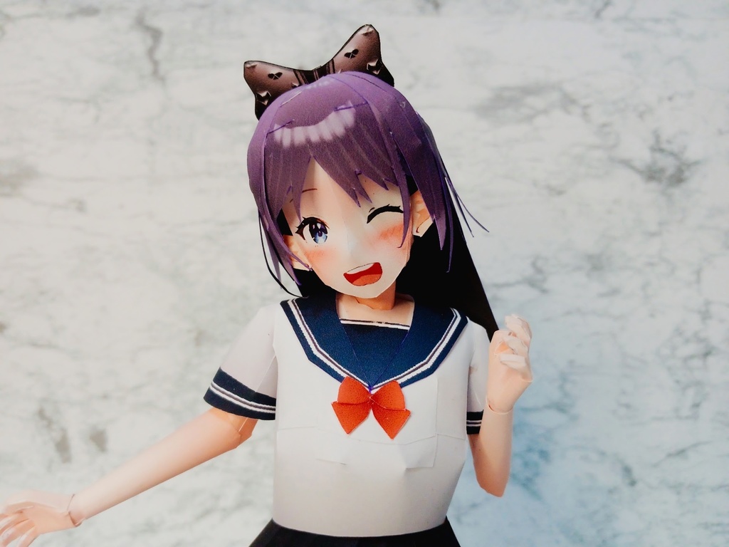 ペーパーフィギュア【展開図】オリジナル美少女フィギュア ぺたん座り限界角度ちゃん