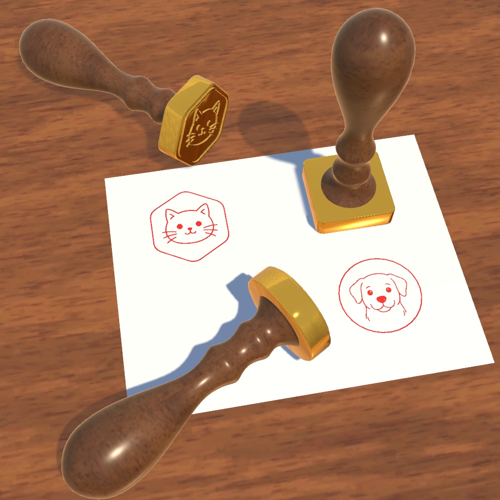 動物スタンプセット 絵柄13種×枠形状3種