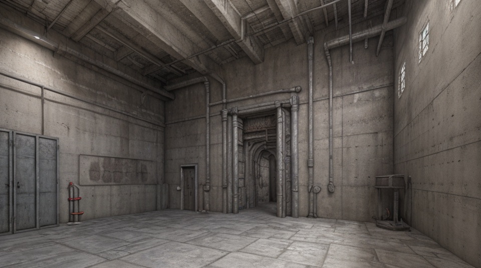 シンプルなコンクリートの部屋 背景素材