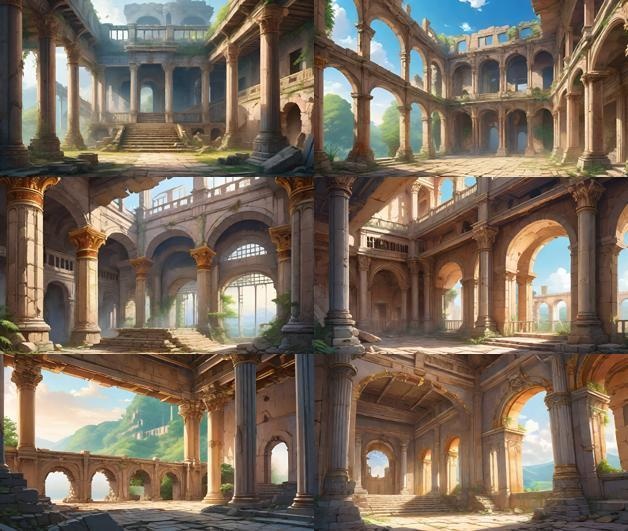 廃墟 まとめパック 背景素材 1920x1080(6種 6枚 = 36枚)セール中