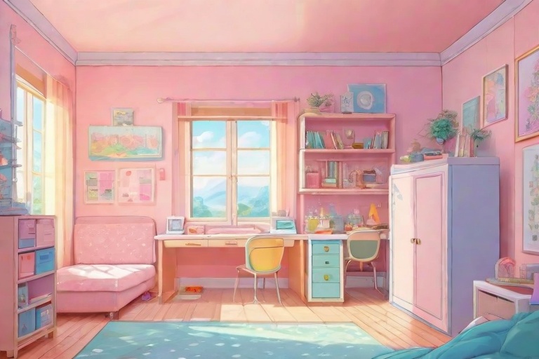 かわいい部屋 その2 背景素材 1920 x 1080 （10種×3枚 30種）