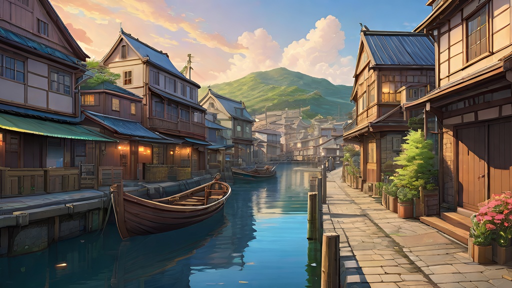 港町の風景 背景素材 1920 x 1080 （39枚）