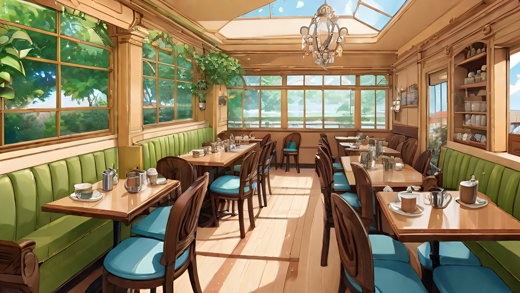 カフェ 店内 外観 背景素材 1920 x 1080 （37枚）