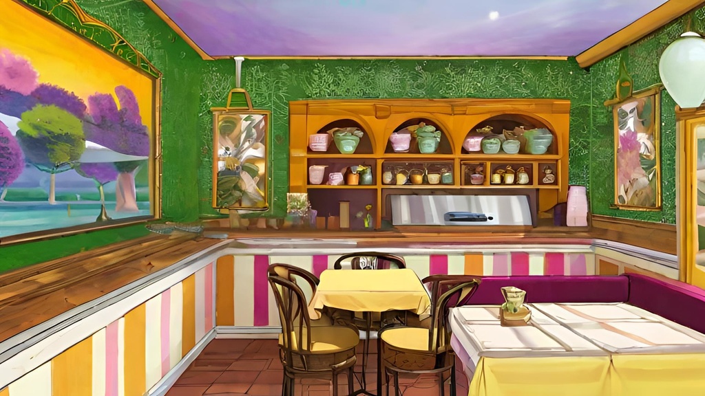 ボヘミアンなカフェ 背景素材 1920x1080(40枚)