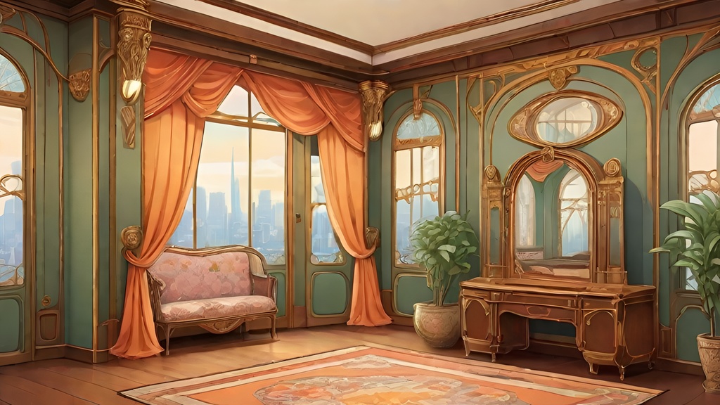 豪華で高級な洋風の部屋1920x1080(各7種それぞれ10~40枚 合計250枚)背景素材イラスト