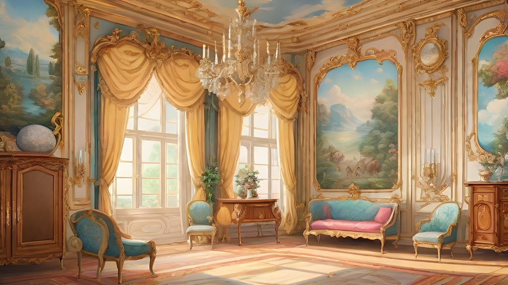 豪華で高級な洋風の部屋1920x1080(各7種それぞれ10~40枚 合計250枚)背景素材イラスト