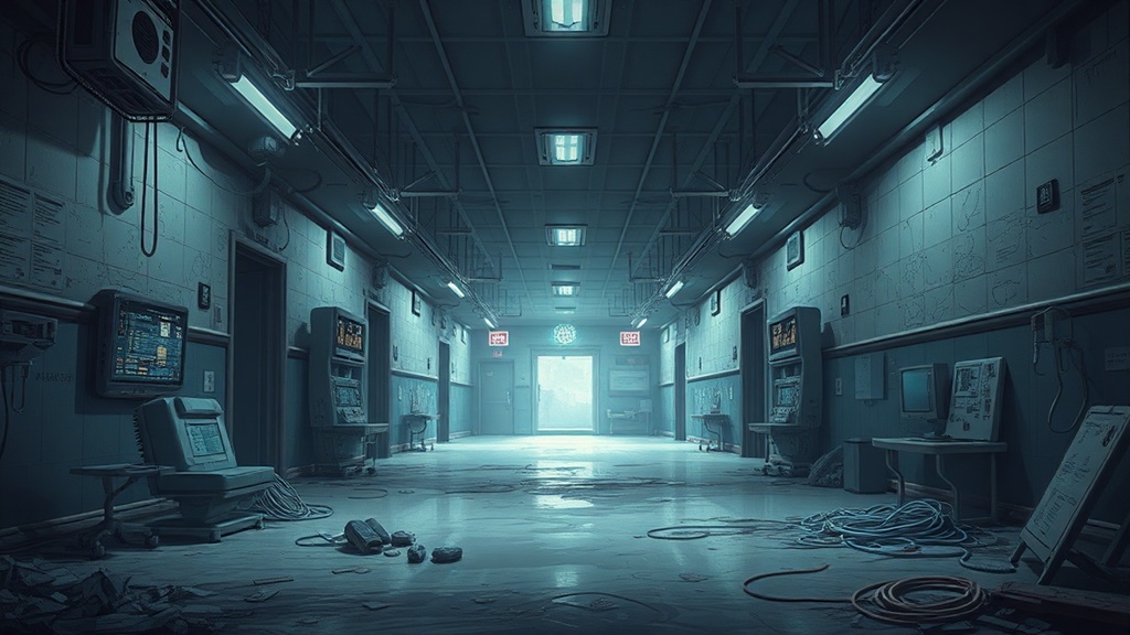 廃墟、廃ビル、廃工場、廃病院 アニメ風 背景素材 1920x1080 (40枚)