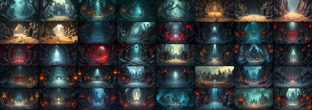 ダンジョン系まとめ アニメ風 背景素材 1920x1080 (40枚)