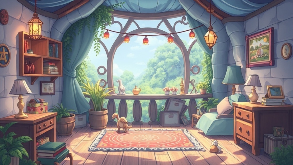 ファンシーでかわいい部屋 背景素材 1920x1080（40枚）