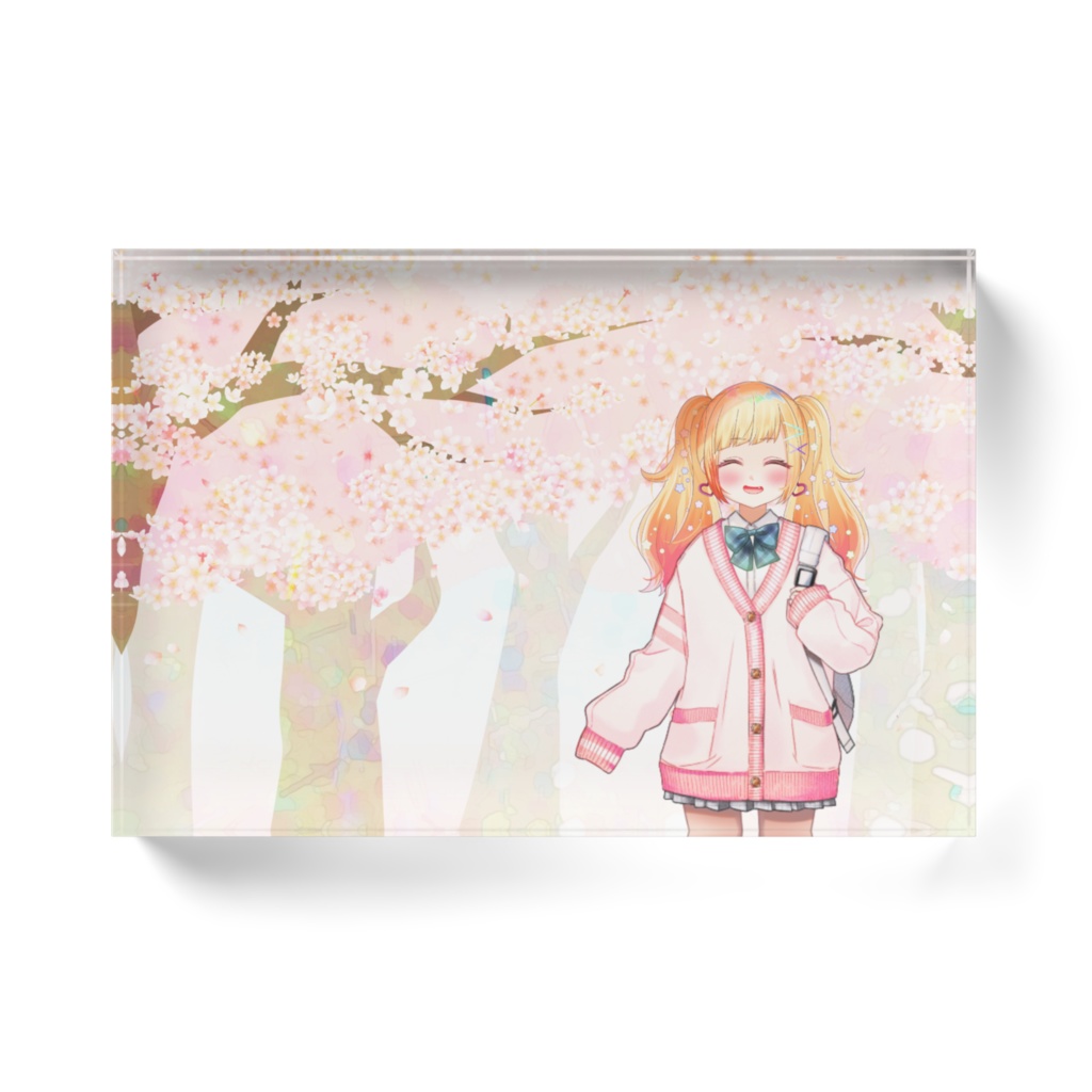 桜並木アクリルブロック