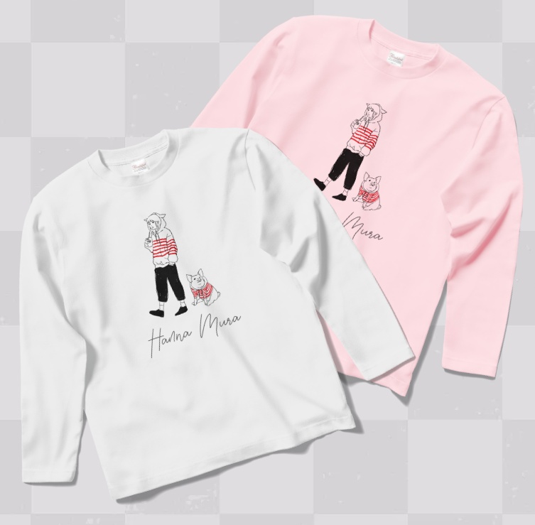 ロングスリーブ　 ホワイト・ピンク