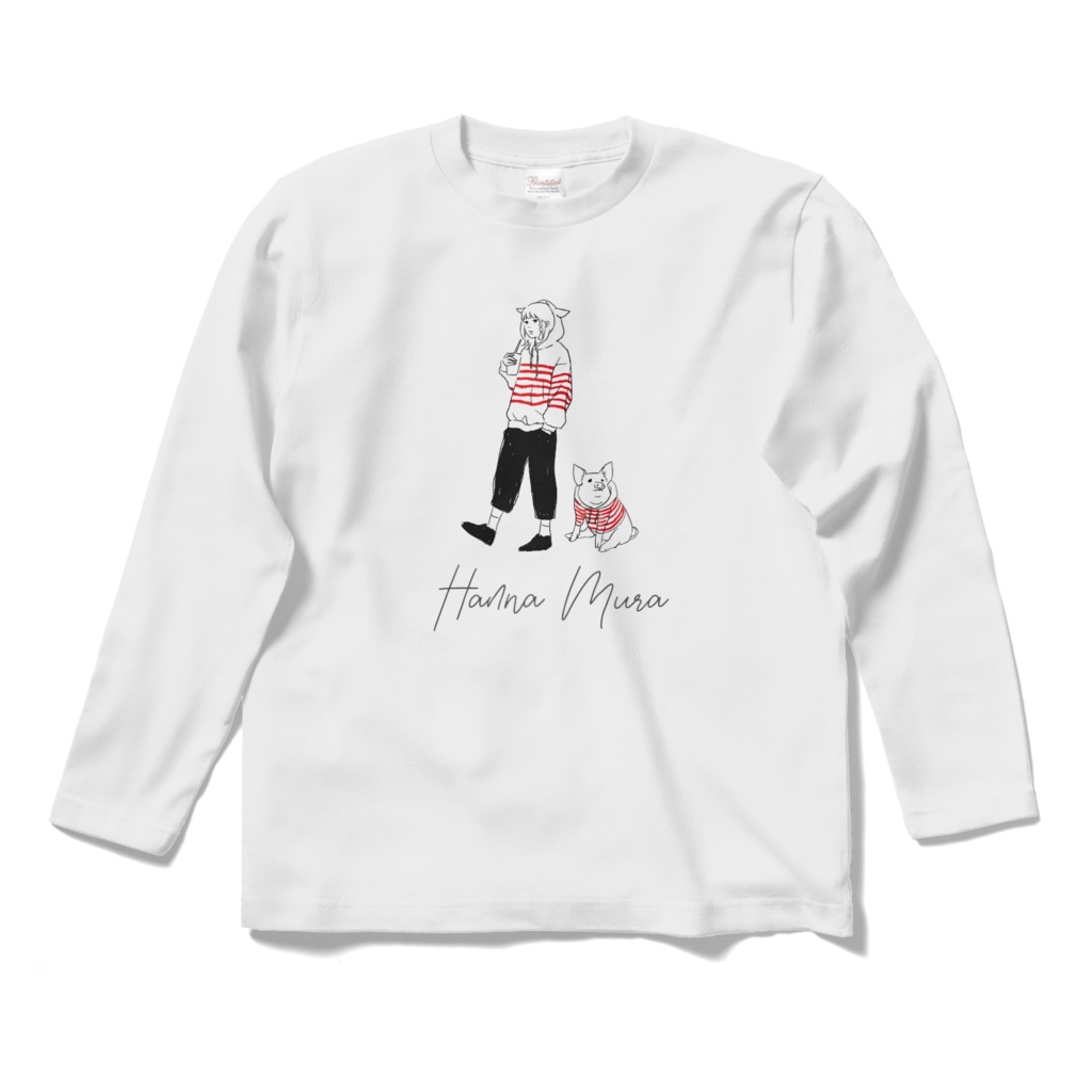 ロングスリーブ ホワイト・ピンク