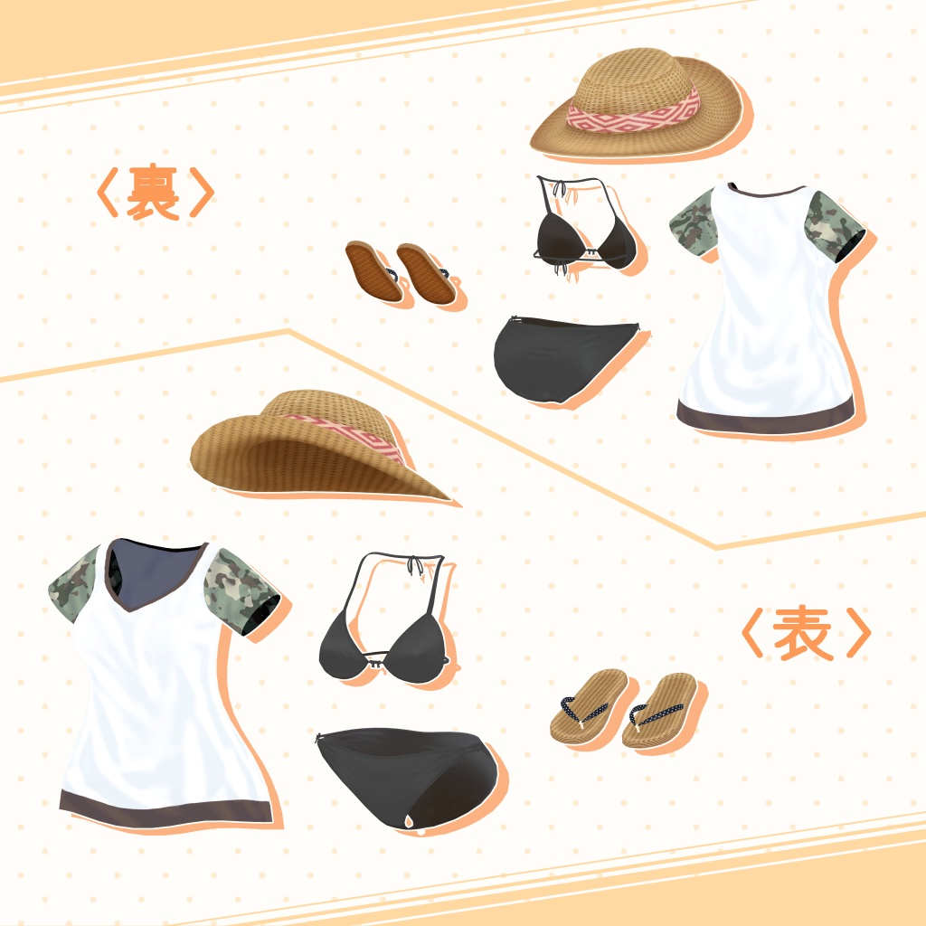 オリジナル3Dモデル 『水着&シャツセット(Ronoちゃん用)』