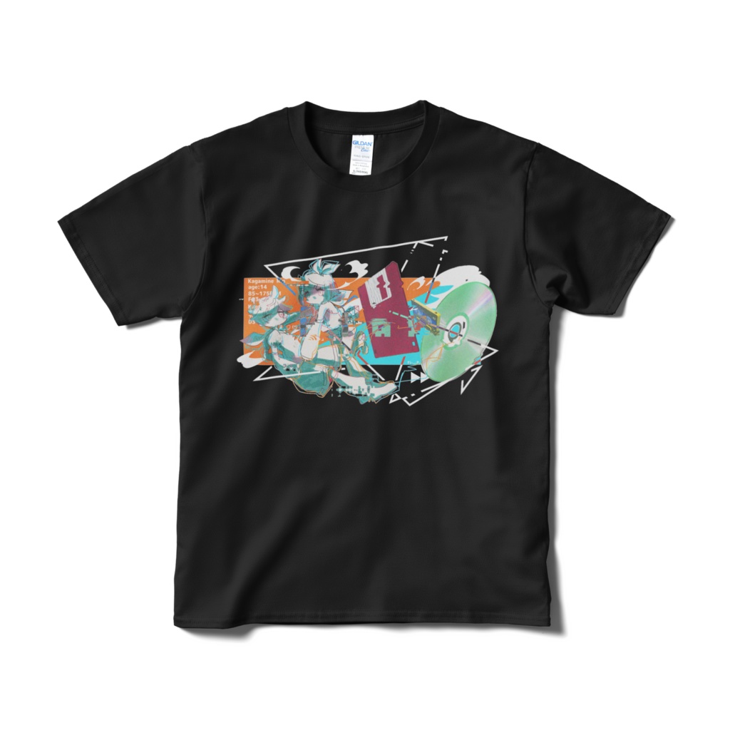 鏡音リン･レン記録媒体Tシャツ【Black】
