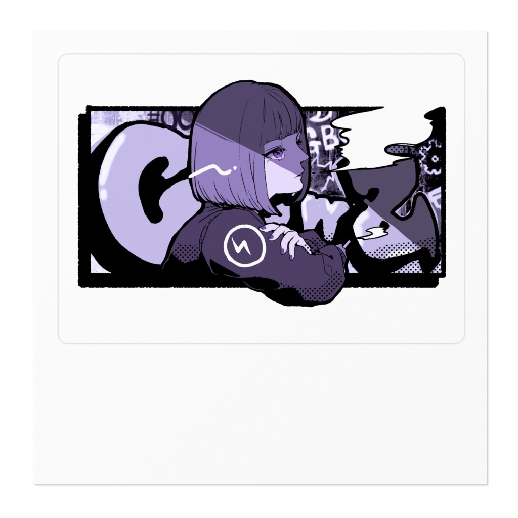 【渡瀬しぃの×飯田テイケ】コラボグッズ:ClowZ Girl【ステッカー】