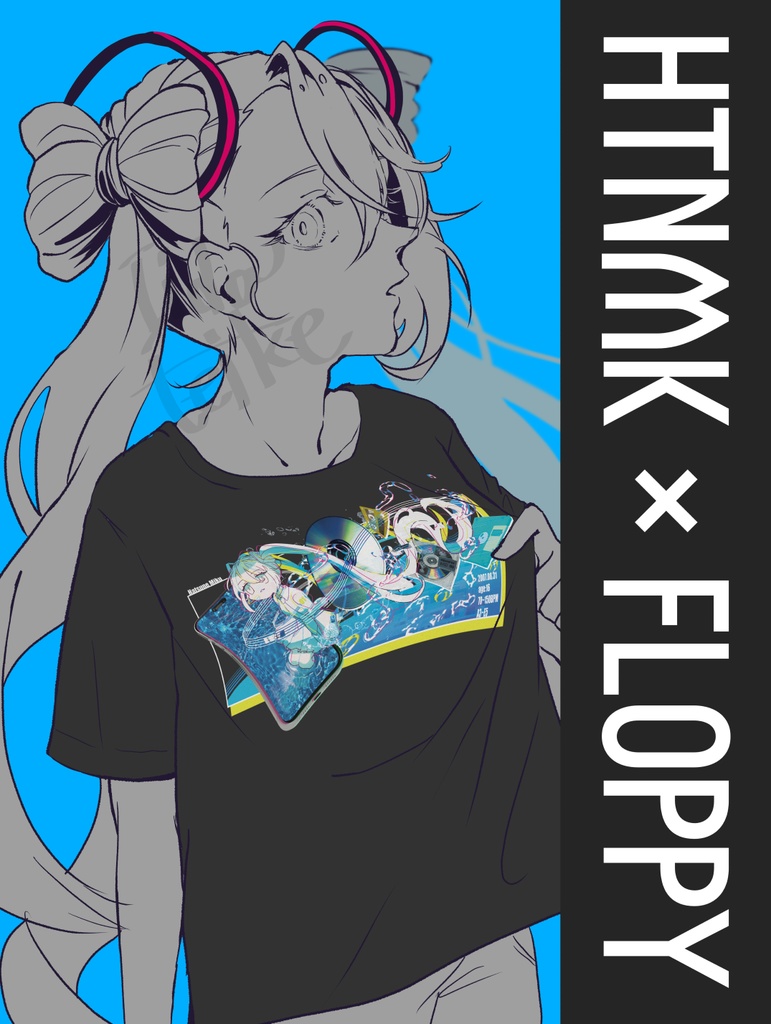 初音ミク×記録媒体Tシャツ【サイズ：XL】