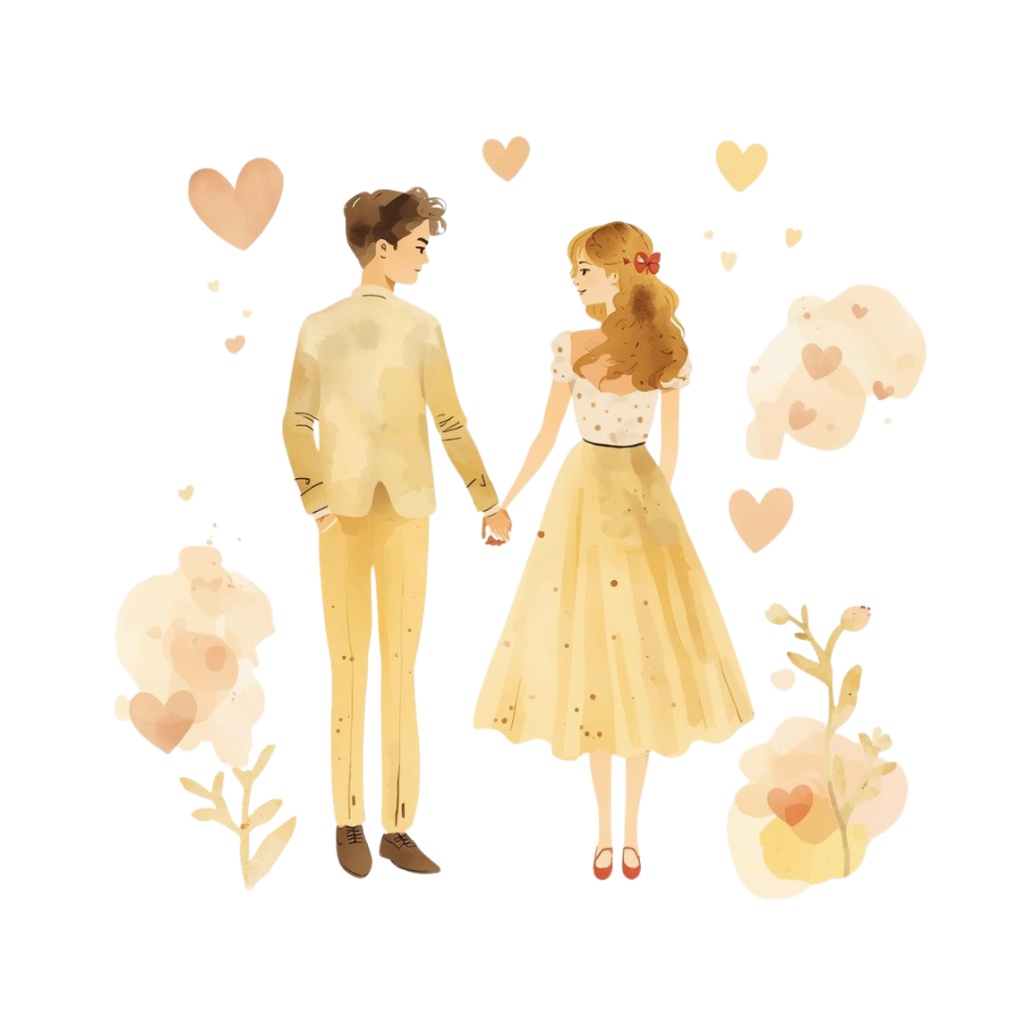 アンティーク水彩 バレンタインクリップアート18セット(PNG背景透過)