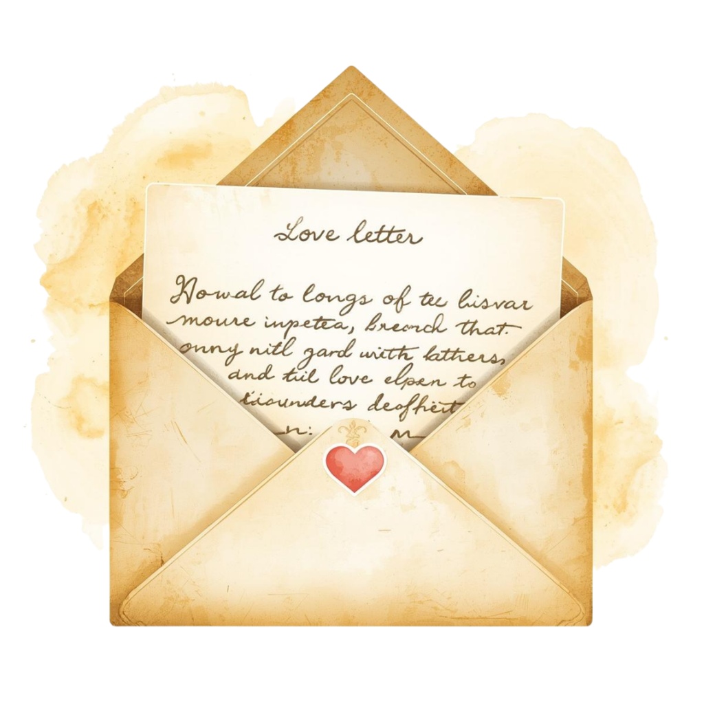 アンティーク水彩 バレンタインクリップアート18セット(PNG背景透過)