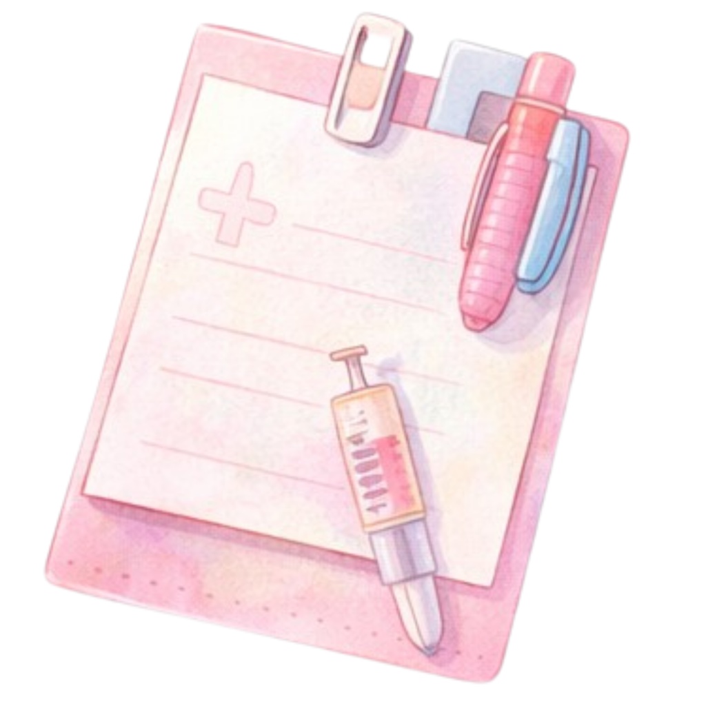 ふわふわ水彩 ナースイラストクリップアート