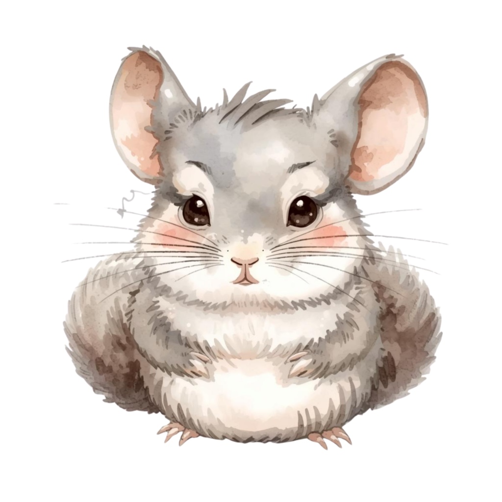 ゆるふわ水彩チンチラ|クリップアート10点セット