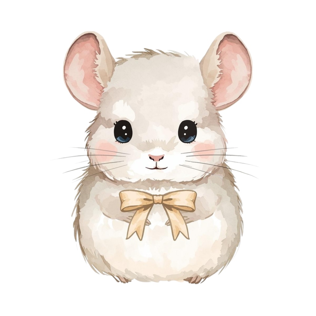 ゆるふわ水彩チンチラ|クリップアート10点セット