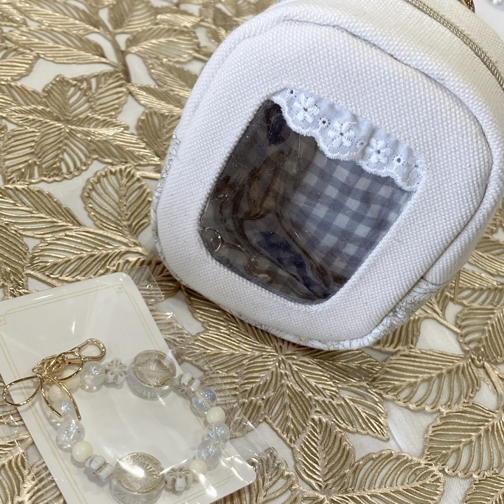 【一点物】ぱぺっとポーチ　グレー