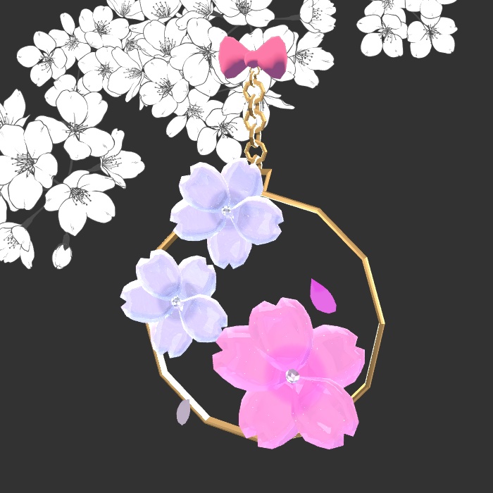 【Free】桜のイヤリング【VRC想定】