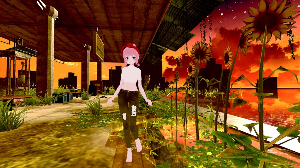 【VRC向け_薄荷対応】CROP TOP & JEANS