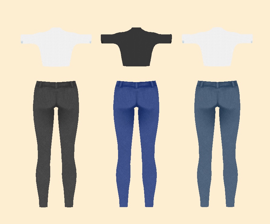 【VRC向け_薄荷対応】CROP TOP & JEANS