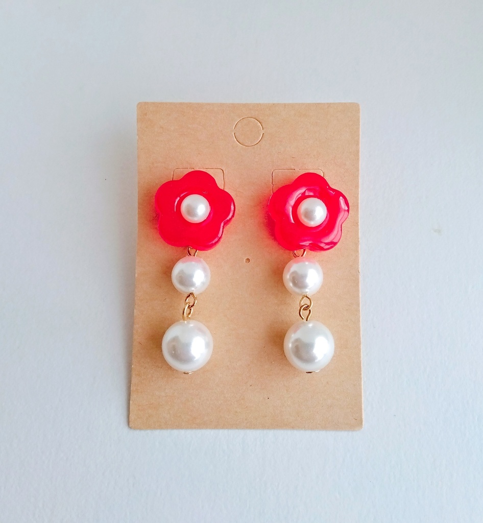 【匿名配送】昭和レトロな花のピアス+ヘアクリップのセット