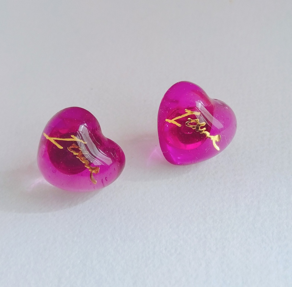 【匿名配送】秋色ハートのピアス【イヤリングも可】