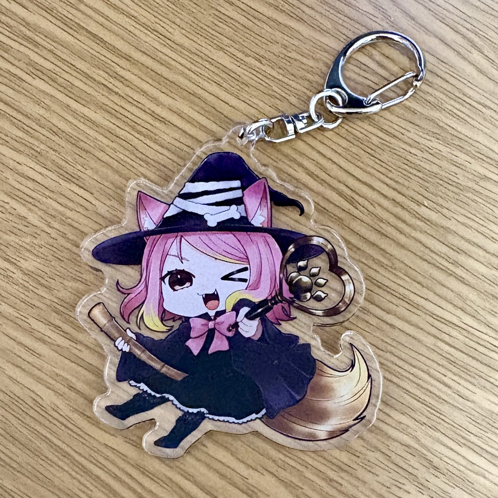 犬見ぽめこ ハロウィンキーホルダー(魔女)